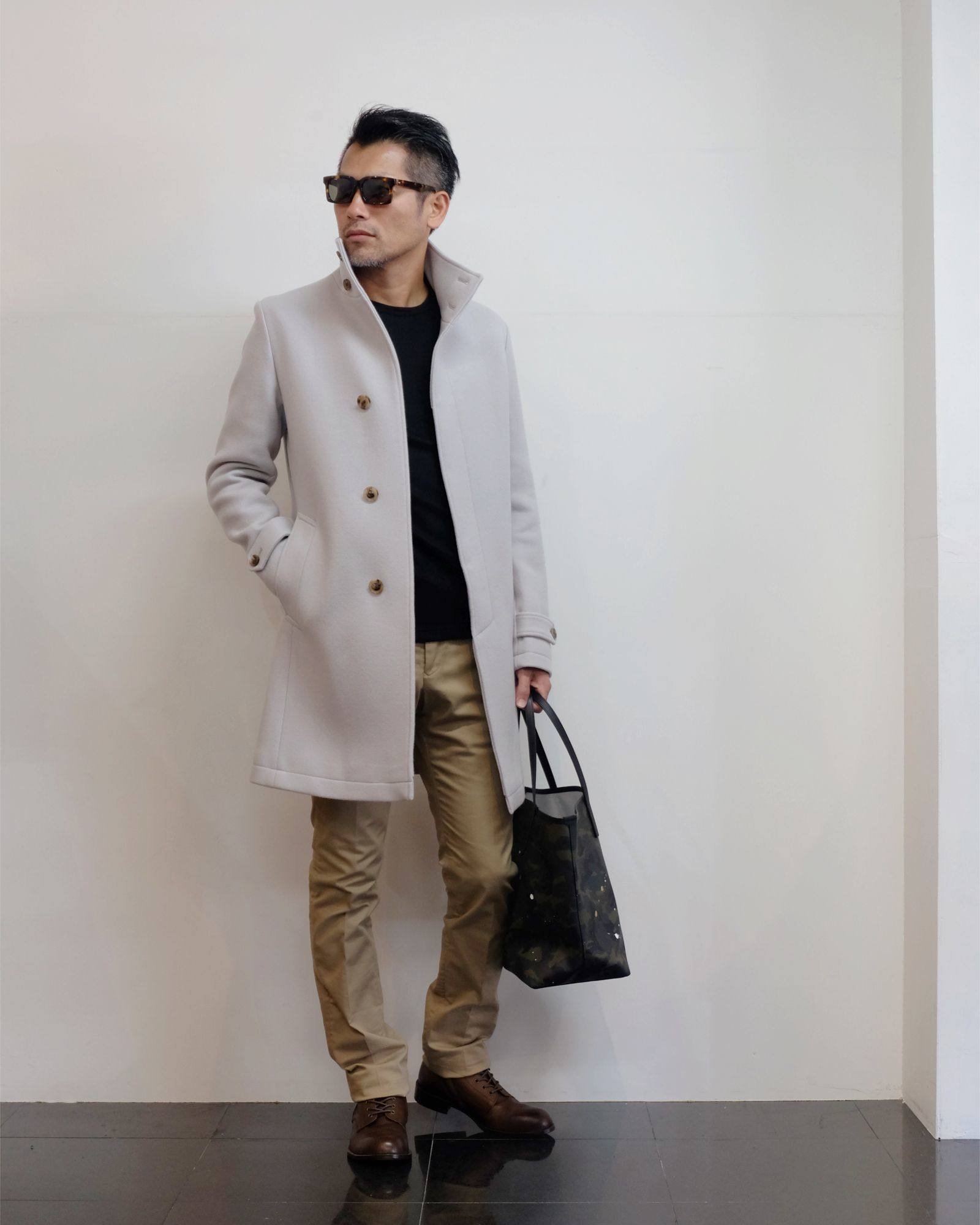 スタンドカラーコート スタイル 266 Rosso