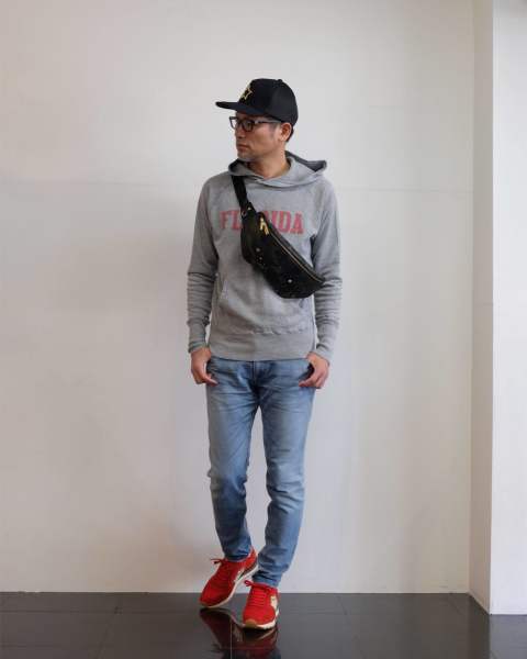 Tmt M 残り1 ガーゼミニ裏毛 プルオーバーパーカー Gaze Mini French Terry Pullover Hoodie Florida T Gray S19sp04 Rosso